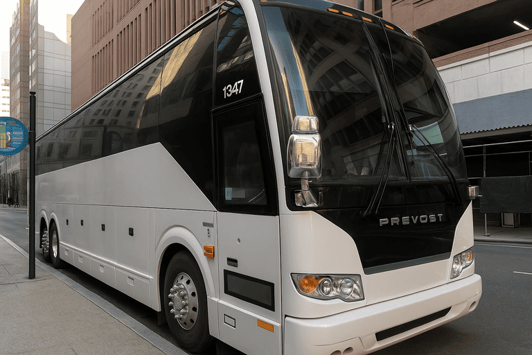 a Charter Bus Rental Brownsville coach bus