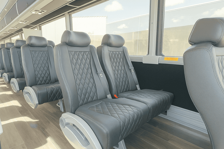 interior of Charter Bus Rental Brownsville charter bus